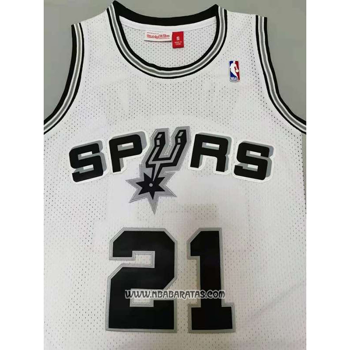 Camiseta San Antonio Spurs Tim Duncan #21 Mitchell & Ness 1998-99 Blanco